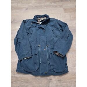 Vintage Wolverine World Adventure Mens Canvas Field Jacket Navy Blue